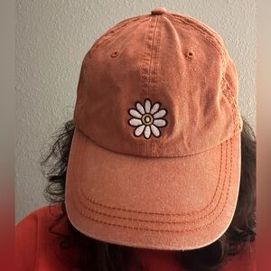 Adorable daisy embroidered hat